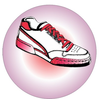 Sneaker Round Badge w/ Metal Bar Pin (2 1/2" Diameter)