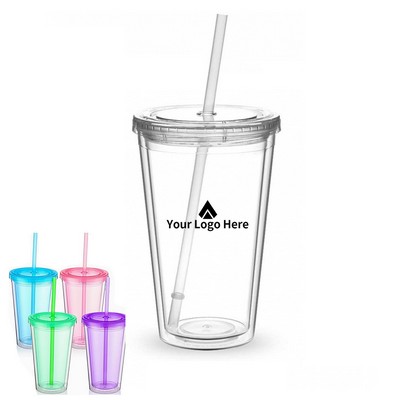 16Oz Double Wall Insulated Bubble Tea Cup