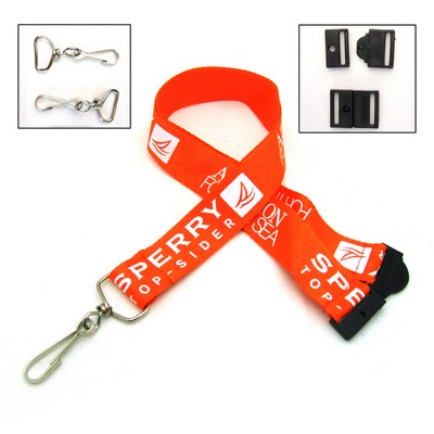3/4" Polyester Lanyard with Metal Swivel Snap Hook & Quick Release