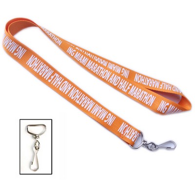 3/4" Polyester Lanyard with Metal Swivel Snap Hook