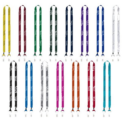 IMPORT Rush 3/4" Polyester 2-Ended Lanyard with Dual Silver Metal Crimp & Split-Ring