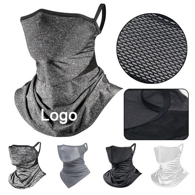 Cycling Mask with Ear Loops Neck Gaiter Balaclava Head Cover Breathable Ice Silk Women Men