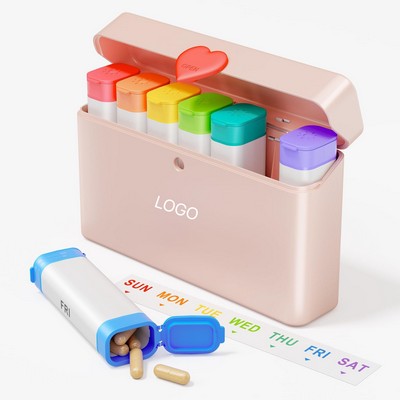 Weekly 7-Day Pill Organizer Morning & Evening 14 Compartments Double-Row Medicine Box 100% Water