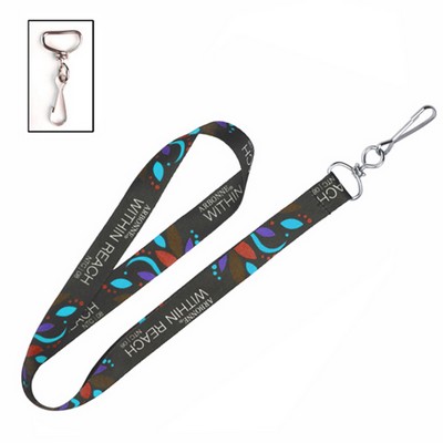 1/2" Polyester Lanyard with Metal Swivel Snap Hook