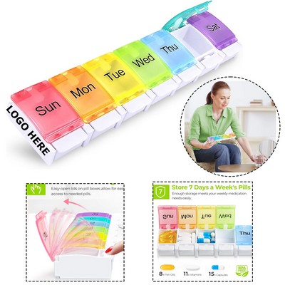 Weekly Pill Organizer with Spring Open Design