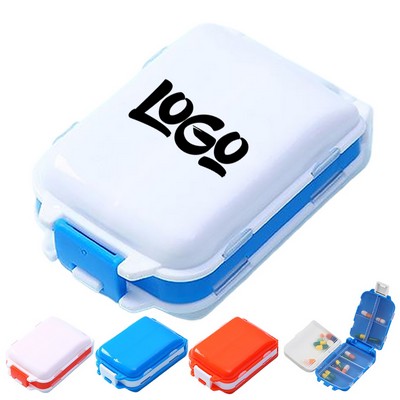Folding 8 Compartment Travel Pill Organizer Box