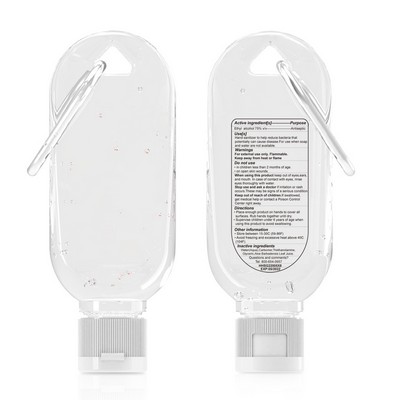 Hand Sanitizer Gel 2 oz With Carabiner with Custom Imprint