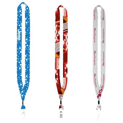 3/4" Dye-Sublimated Lanyard with Silver Tone Metal Crimp & Split Ring