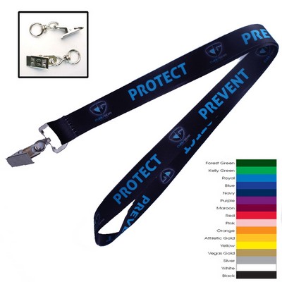 3/4" Polyester Lanyard with Metal Bulldog Clip