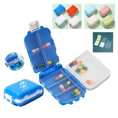 Folding Travel Pill Organizer 8 Compartments Portable Pill Case