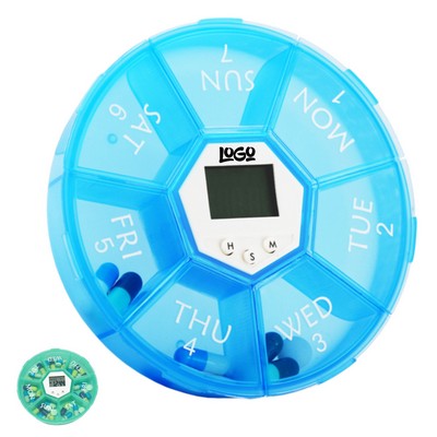 Compartment Electronic Pill Organizer w/ Alarm Clock