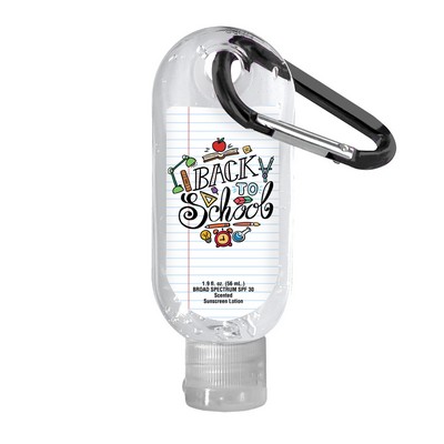 Clear Sanitizer in Clear Bottle with Carabiner - 1.9 oz.