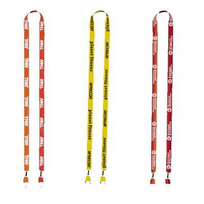 IMPORT Rush 1/2" Dye-Sublimated 2-Ended Lanyard with Dual Silver Crimps & Split-Rings