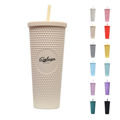 24oz Studded Tumbler with Lid and Straw