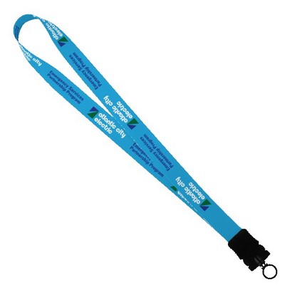 1" Dye-Sublimated Stretchy Elastic Lanyard with Plastic Snap-Buckle Release