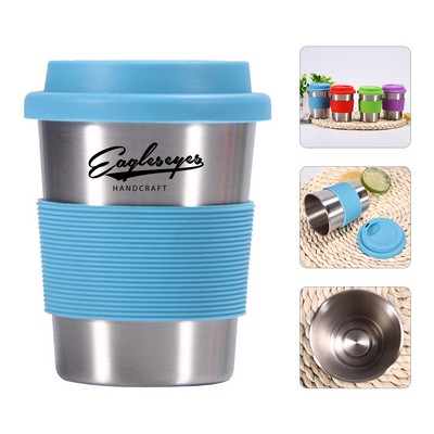 12oz Stainless Steel Tumbler with Silicone Sleeve & Lid