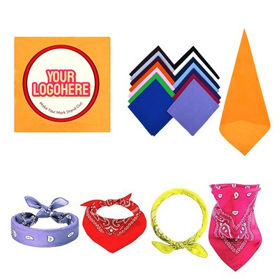22"X 22" One Printed Polyester Bandanas