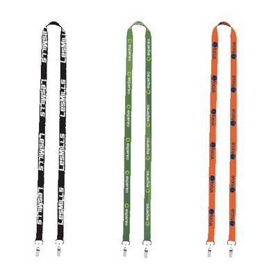 IMPORT Rush 1/2" Dye-Sublimated 2-Ended Lanyard with Dual Sewn Silver Metal Split-Ring