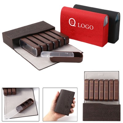 21-Compartment Pill Box W/ Flip-Cover Storage Case