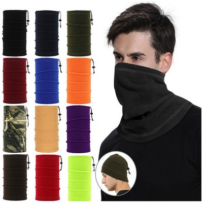 Drawstring Windproof Polar Fleece Neck Gaiter