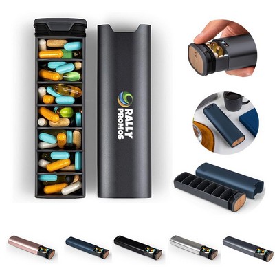 Metal Weekly Pill Case With Secure Compartments