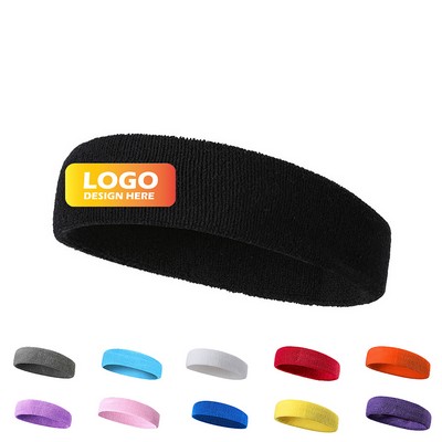 Moisture Wicking Athletic Cotton Terry Cloth Sweatband