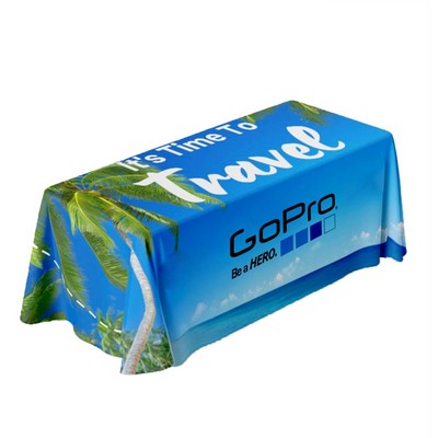 8' Full-Length 4-Sided Tablecloth – Full-Color Dye Sublimation on 250GSM Tricot Fabric