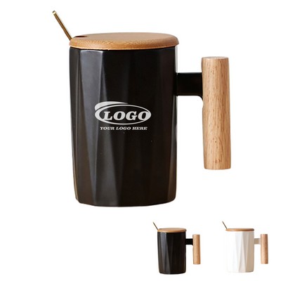Ceramic Mug With Wooden Handle