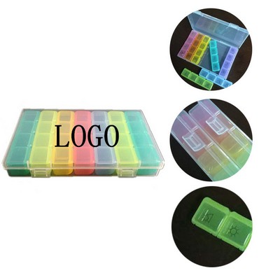 Rainbow Color Weekly 7 Day Pill Box