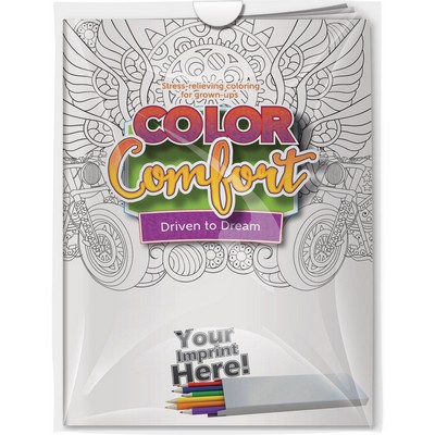 Combo Pack - "Driven to Dream (Cars)" Color Comfort & 6-Pack of Colored Pencil in a Poly Bag