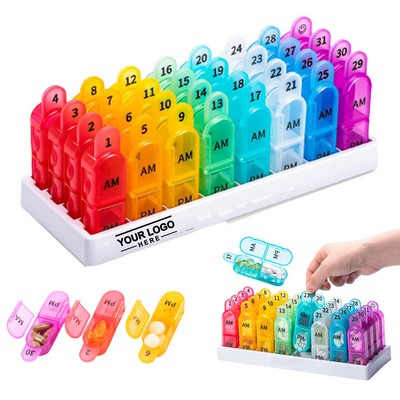 31-Day Monthly Pill Organizer - BPA-Free AM/PM Daily Medication Planner