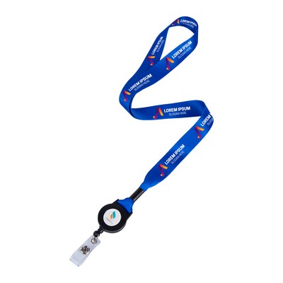 3/4" Dye-Sublimated Lanyard W/Retractable Badge Reel Combo