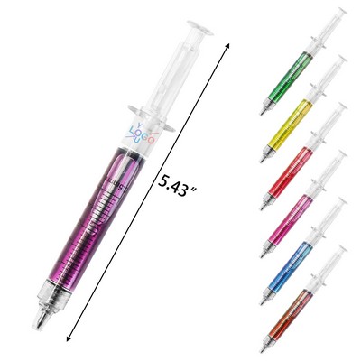 Colorful Retractable Syringe Ballpoint Pen