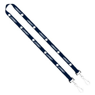 IMPORT Rush 5/8" Polyester 2-Ended Lanyard with Dual Sewn Silver Metal Split-Ring