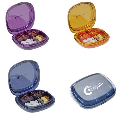 4 Compartment Small Pill Box Travel Pill Organizer
