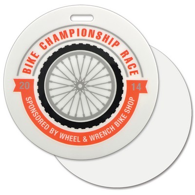 Xpress Permanent Event Name Badges, 4" Round, 4-Color Front, Blank Back