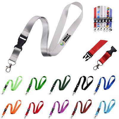 Polyester Lanyard Rope With Safety Clip Quick Release Buckle