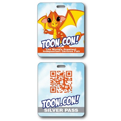 UV-Coated (1S) Plastic I.D./Event Badge with Punch - 3.125x3.625 - 10 pt.